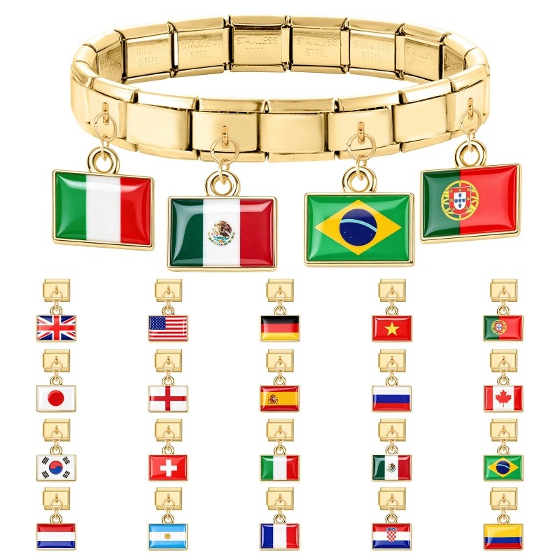 1Pcs 9×10mm Colorful World Fla - огляд і ціна Women'S Accessories Manufacturers
