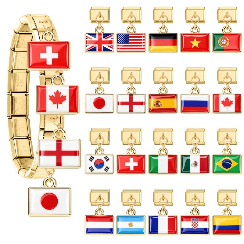 1Pcs 9×10mm Colorful World Fla - огляд і ціна Women'S Accessories Manufacturers