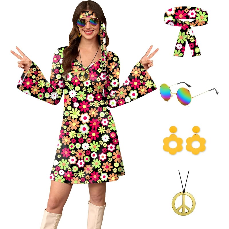Women's 5 Pcs Halloween 70s Hi - огляд і ціна Women'S Accessories In The 60S