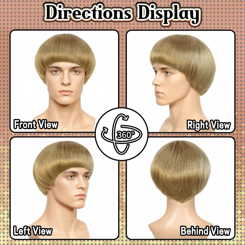 Short Blonde Bowl Cut Wig Blon - огляд і ціна Women'S Accessories In The 60S