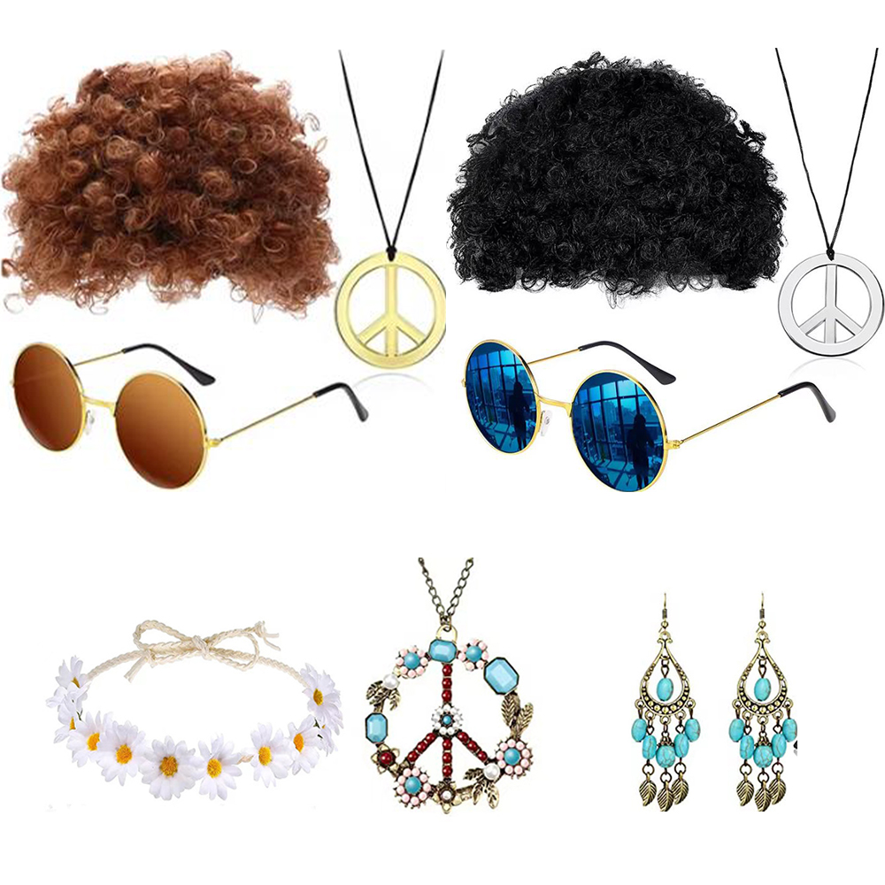Hippie 60S Accessory Set Wig S - огляд і ціна Women'S Accessories In The 60S