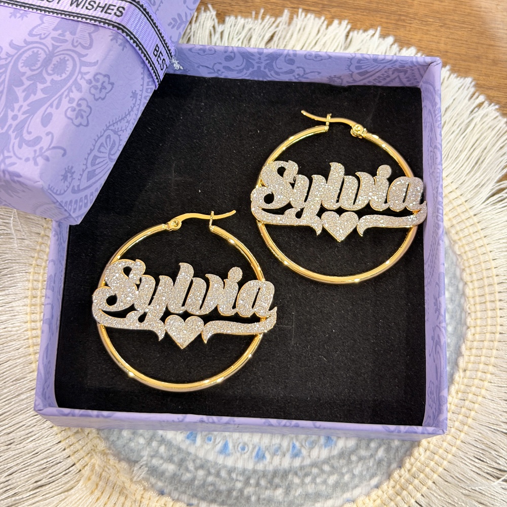 DUOYING Custom Bling Name Hoop - огляд і ціна Women Accessories Gift Set