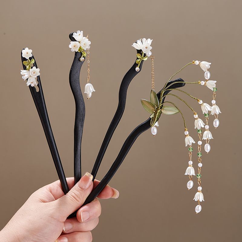 Wooden Flower Hairpin Vintage  - огляд і ціна Pearl Hair Pin