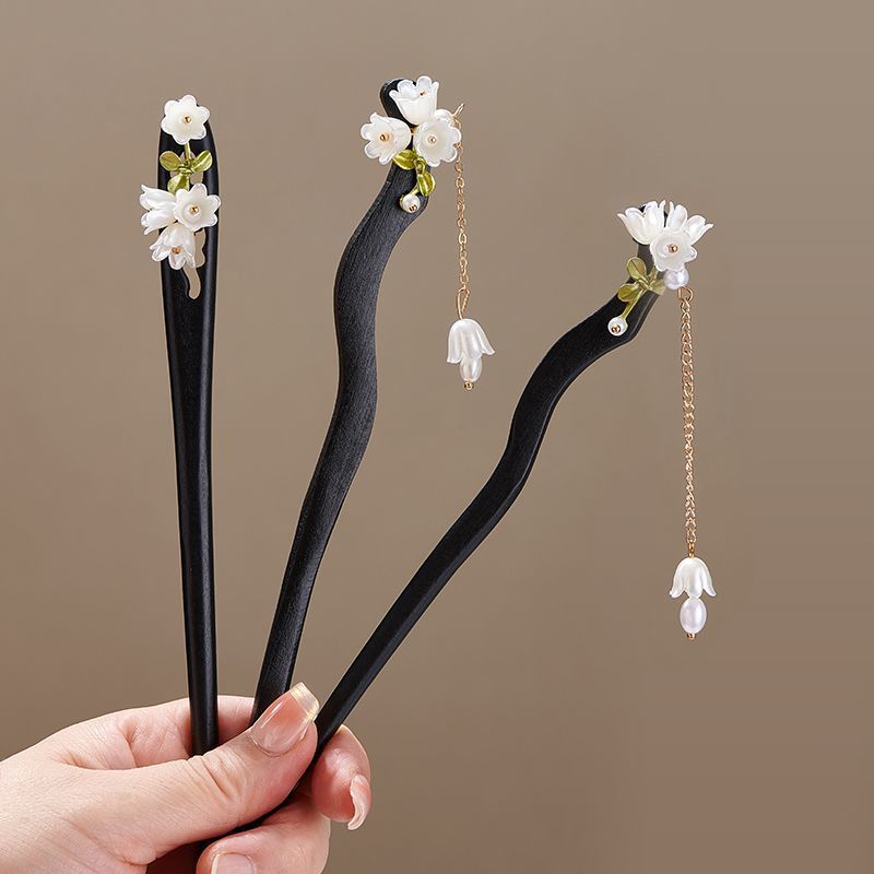 Wooden Flower Hairpin Vintage  - огляд і ціна Pearl Hair Pin