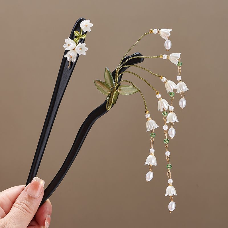 Wooden Flower Hairpin Vintage  - огляд і ціна Pearl Hair Pin