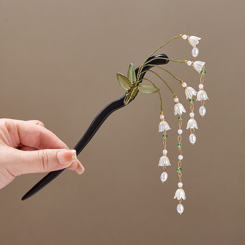 Wooden Flower Hairpin Vintage  - огляд і ціна Pearl Hair Pin