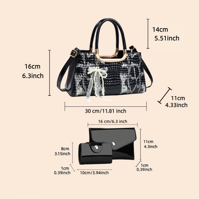Women's Handbag Set, Crocodile - огляд і ціна Women Accessories Set